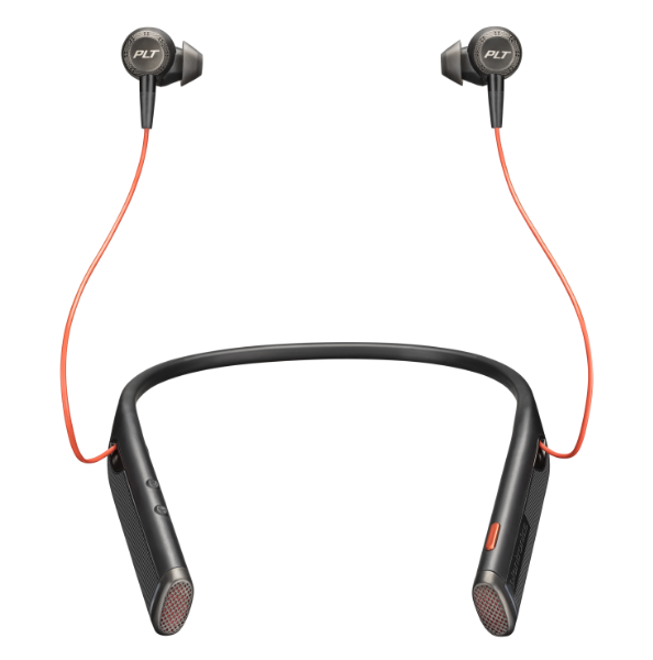 Voyager 6200 UC is a Bluetooth® neckband headset with earbuds